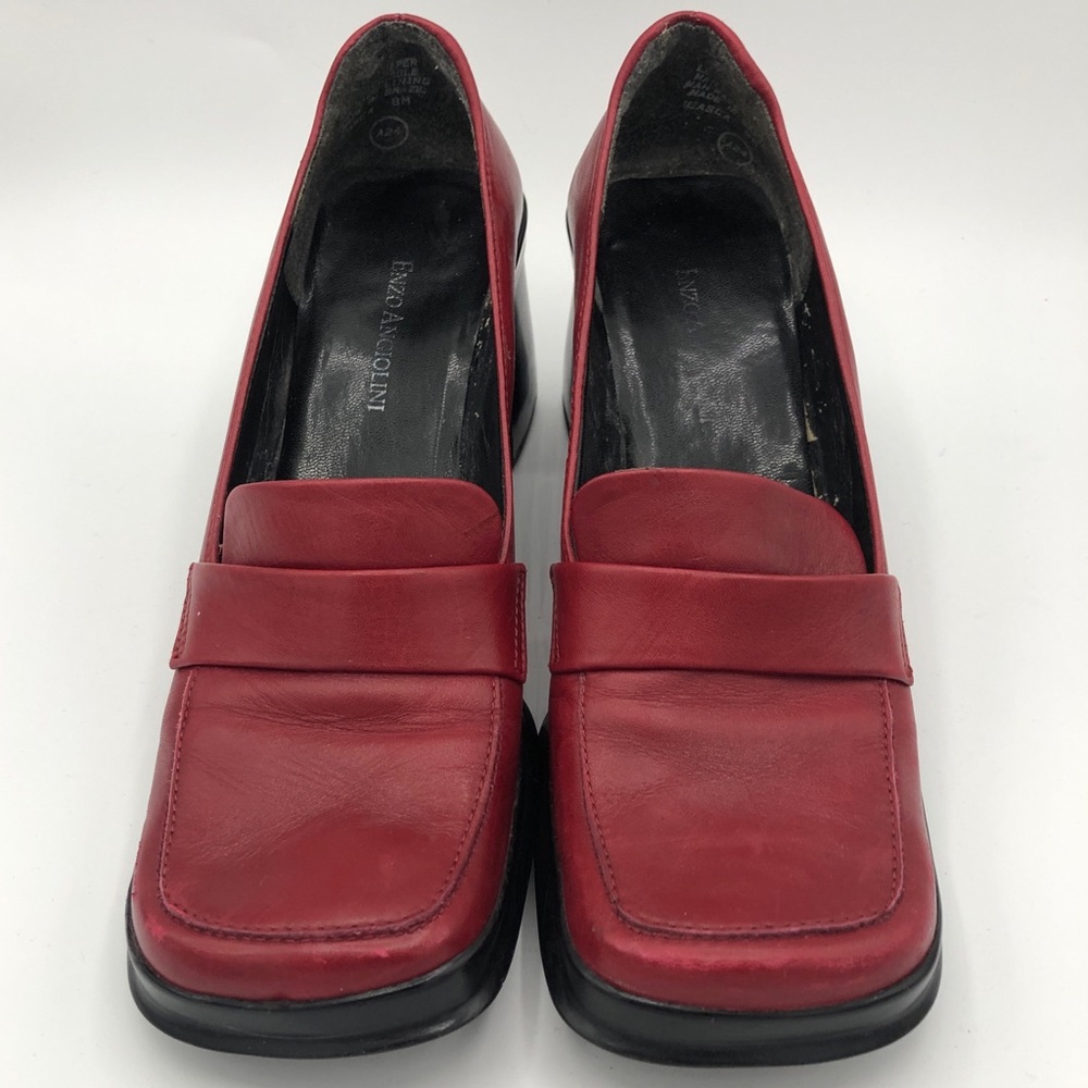 Enzo Angiolini Chunky Heel Penny Loafer in RED 8M - Picture 5 of 7